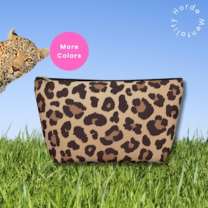 Leopard Cheetah Makeup Bag Retro Animal Print Travel Cosmetic Case Tropical Storage Gift for Girlfriend Summer Style Large Pouch Toiletry