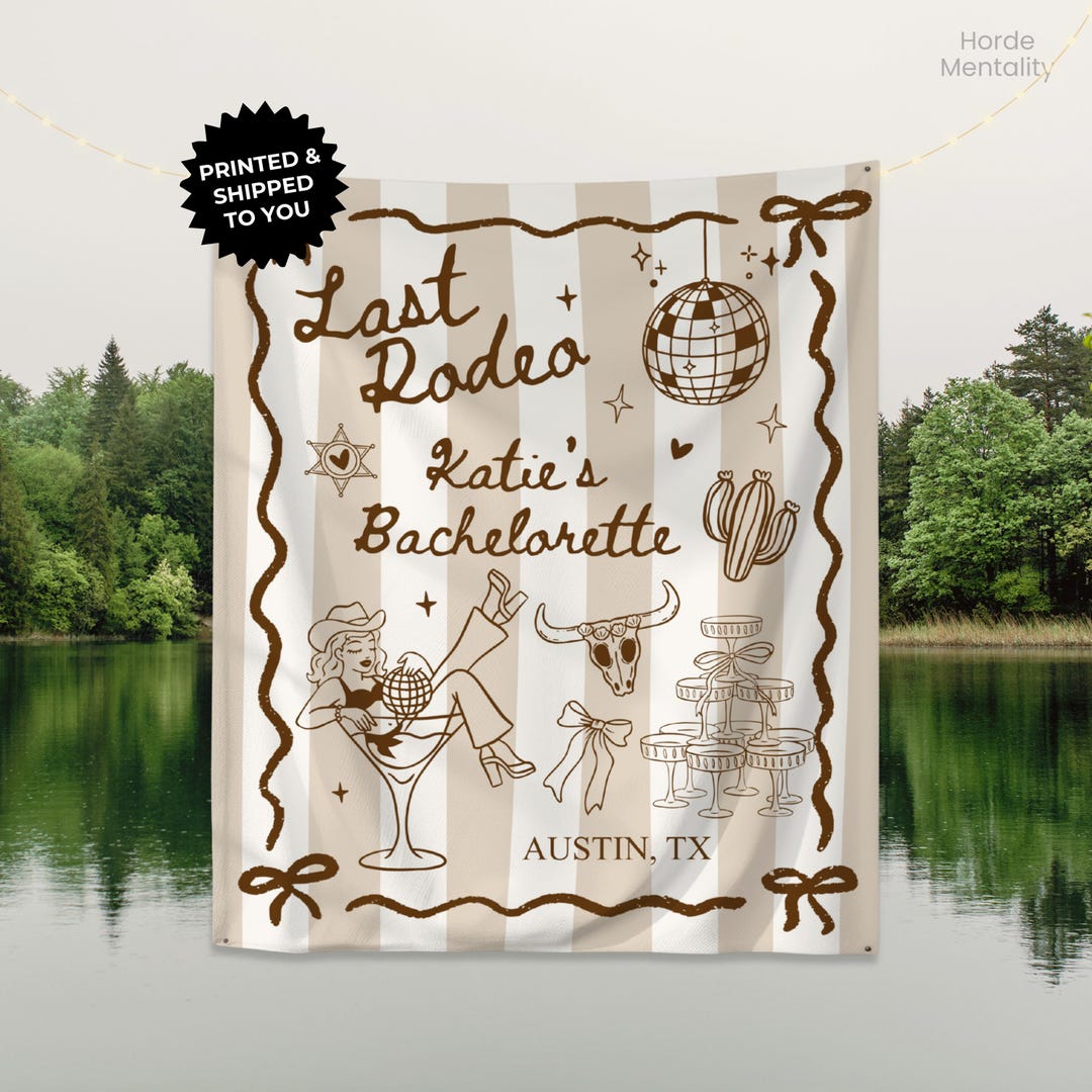 Custom Last Rodeo Bachelorette Party Tapestry Personalized Brown ...