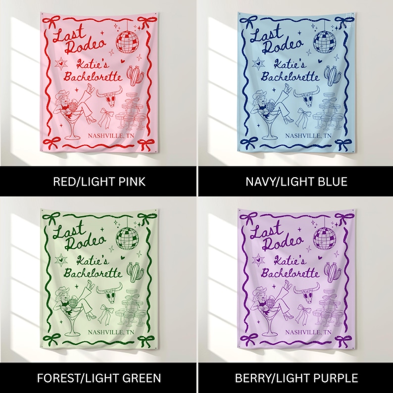 Custom Last Rodeo Bachelorette Party Tapestry Personalized Brown ...