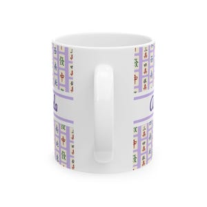 Custom Matching Mahjong Mug Team Mahjongg Social Club Tile Pattern Coffee Cup Personalized Group Mah Jong Lover Hostess Gift Party Favor image 9