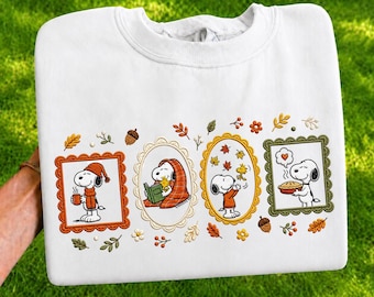 Fall Cute Dog Embroidered Sweatshirt, Cute Autumn Pumpkin Crewneck, Cozy Season Crewneck, Cozy Thanksgiving Gift, Cozy Fall Aesthetic