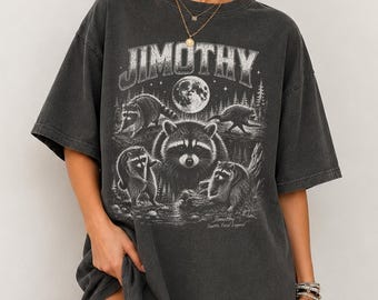 Vintage Jimothy Raccoon Shirt, Seattle Feral Legend Comfort Colors Tee, Retro Moon Trash Panda Graphic T-Shirt, Funny Cottagecore Animal Top