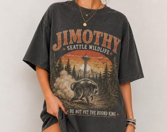 Vintage Jimothy Raccoon Shirt, Seattle Feral Legend Comfort Colors Tee, Retro Moon Trash Panda Graphic T-Shirt, Funny Cottagecore Animal Top