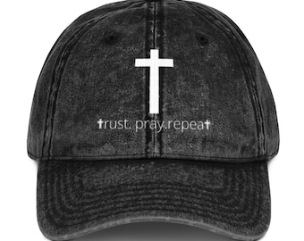 Trust Pray Repeat Christian Dad Casquette | Casquette Faith brodée