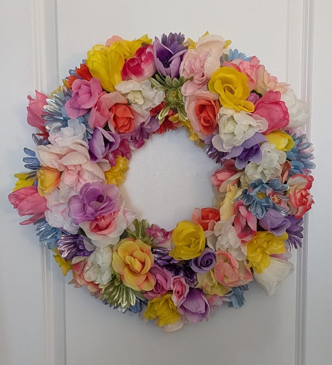 Spring Flower Weath Colorful, Spring, Flowers, Wreath for Door or Wall, Home Decor - Etsy