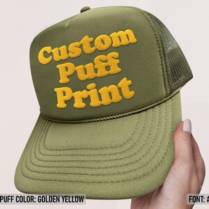 Custom PUFF Print Trucker Hat, Personalized Baseball Cap, Custom Caps, 3D Puff Print, Foam Hat, Mesh Back Trucker Hat, 5 Panel Hat