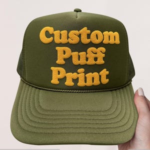 Personalized Puff Print Trucker Hat, Custom Foam Trucker Hat, Custom Baseball Cap, Custom Cap, Unisex Foam Trucker Hat, 3D Puff Print