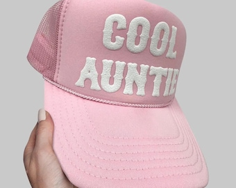 Cool Auntie Puff Print Trucker Hats, Cool Auntie Caps, Cool Auntie Hat