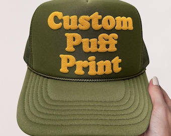 Personalized Puff Print Trucker Hat, Custom Foam Trucker Hat, Custom Baseball Cap, Custom Cap, Unisex Foam Trucker Hat, 3D Puff Print