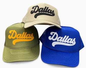 Dallas Puff Print Trucker Hat, Dallas Hat, Dallas Caps