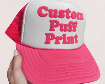Puff Print Trucker Cap, Custom Foam Trucker Hats, Personalized Foam Trucker Hats, Custom Caps, Custom Hat, Trucker Hats, Trucker Caps