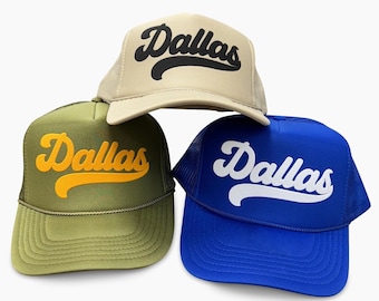 Dallas Puff Print Trucker Hat, Dallas Hat, Dallas Caps