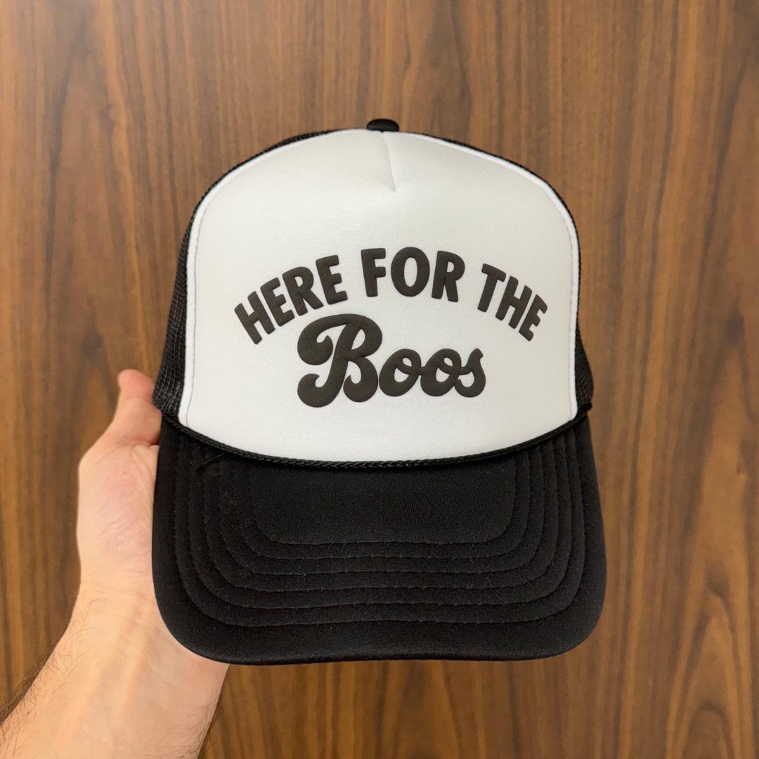 Boo Hat Here for the Boos Puff Print Trucker Hat, Halloween Hat, Boo Hat, Here ...