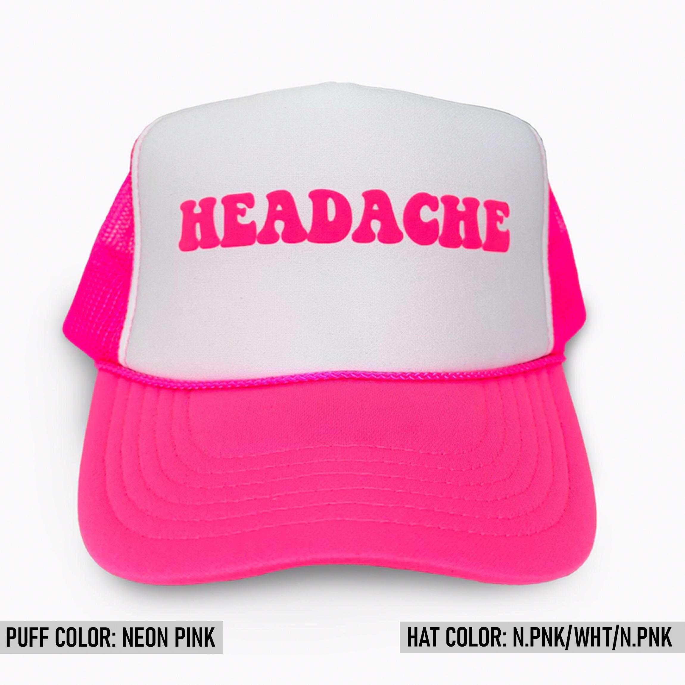 Headache Puff Print Hats, Headache Trucker Hat, Headache  display picture 1