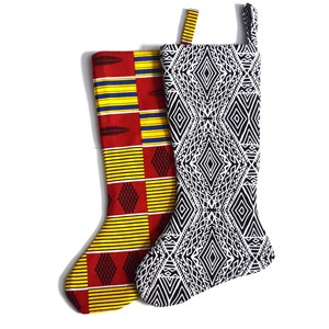 Handmade African Print Christmas Stocking: Colorful Ethnic Decor