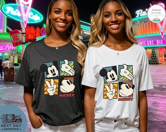 Disney Mickey & Friends Mickey Mouse Vintage Portrait Shirt, Mickey Minnie Donald Daisy Classic Pose Shirt, Disneyland Family Matching Shirt