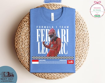Charles Leclerc T-Shirt, F1 Racing Graphic Tee, Vintage Ferrari Shirt, Formula One Fan Apparel