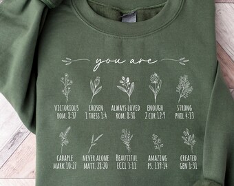You Are Bible Verse Sweatshirt,Inspiration Shirt, Believe Hoodie, Wildflowers Hoodie For Women, Christian Shirt,You are Beautiful Sweatshirt