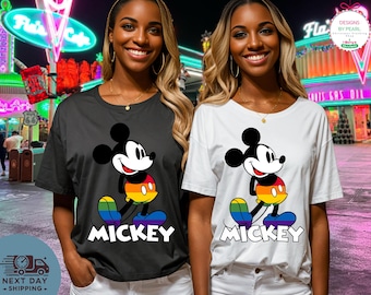Rainbow Mickey Mouse Shirt,Disney Pride LGBTQ Tee, Gay Lesbian Pride Month T-shirt,Disney Vacation T-shirt,Human Rights Equality,Disney Trip