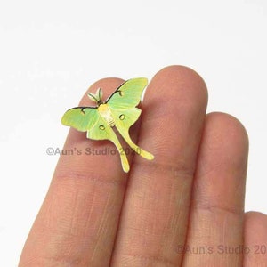 Luna moth mini paper cutouts, 5 pieces