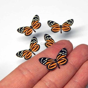 Realistic mini paper butterflies 5 pieces Striped tiger queen butterfly