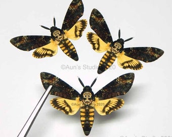 Realistic Paper Moth Cutouts - Death's-head Moth - 3 pieces