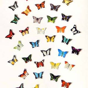 Tiny Paper Butterflies, Realistic printed paper butterflies Mix of 50