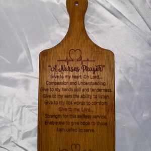 Laser Engraved Cutting Board | Engraved Sign | Nurse Decor