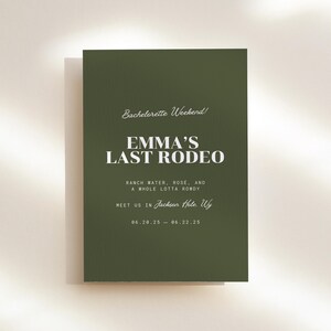 Editable Last Rodeo Bachelorette Itinerary Invitation Template, Wild West Cowgirl Chic Bach Itinerary, Old Money Bach Invite, Canva Template