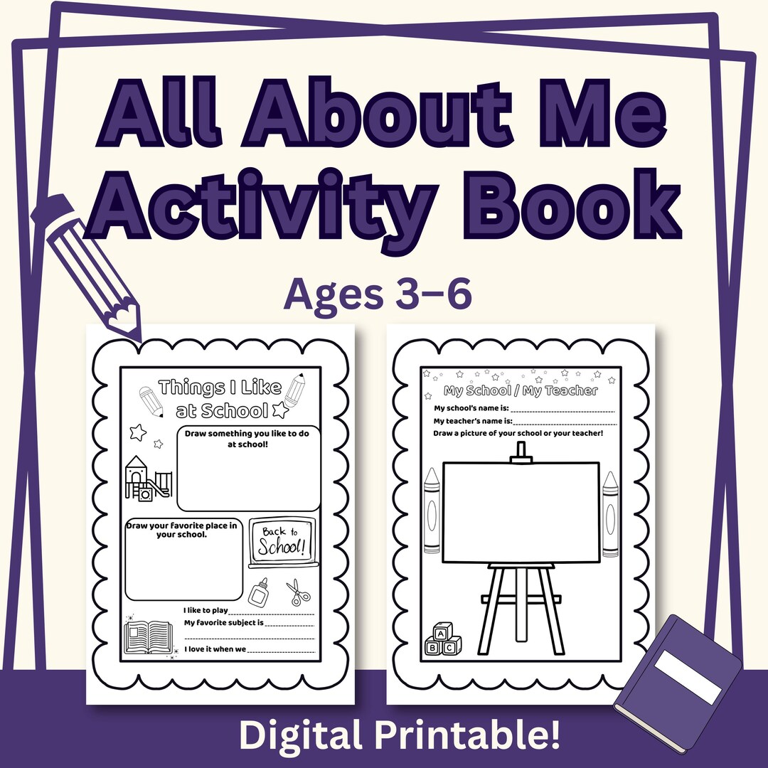 All About Me Activity Book | Back to School Printable Worksheets for ...