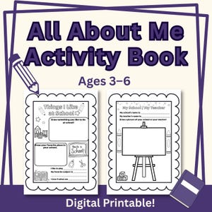 All About Me Activity Book | Back to School Printable Worksheets for Kids | Preschool & Kindergarten