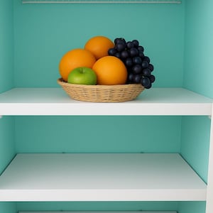 Plastic covers for wire shelves in closets or kitchen pantries. Custom sizes available. Mold-resistant, waterproof, and easy to clean.