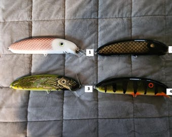 Lot De Leurres Vintage En Bois Pour Pêche Au Maskinongé (Muskie) - 7 Pouces - J-293