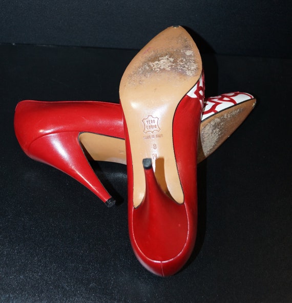 Vintage 1980s Bally Pumps / 80s Bally Italian Red… - image 10