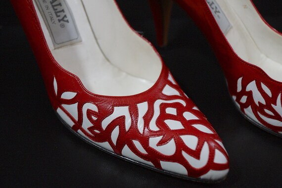 Vintage 1980s Bally Pumps / 80s Bally Italian Red… - image 4