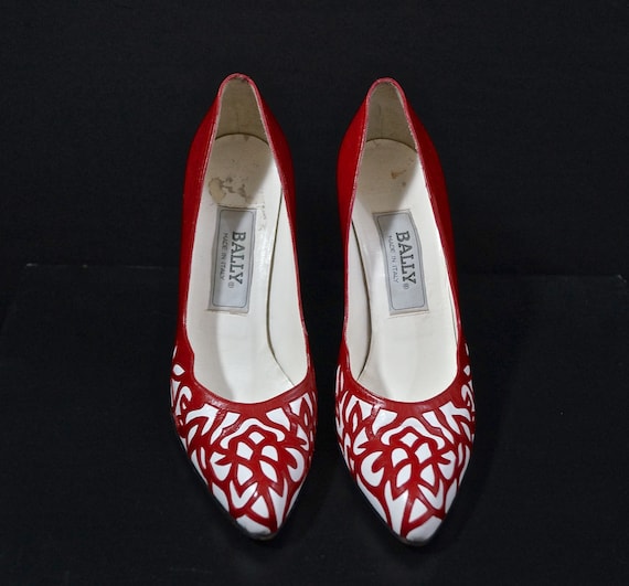 Vintage 1980s Bally Pumps / 80s Bally Italian Red… - image 2