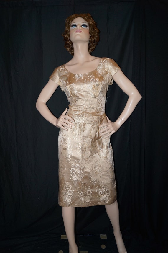 Vintage 1950s Hourglass Wiggle Dress /  50s Peggy 