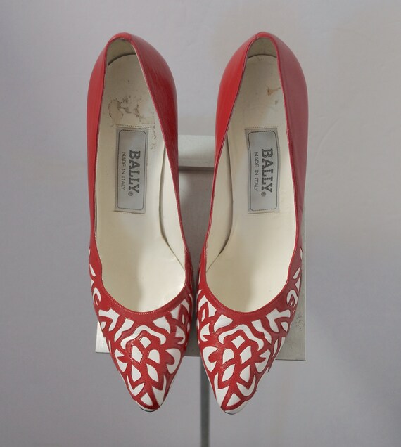 Vintage 1980s Bally Pumps / 80s Bally Italian Red… - image 7