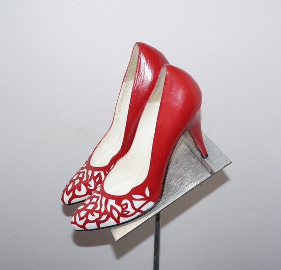 Vintage 1980s Bally Pumps / 80s Bally Italian Red… - image 6