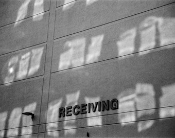 Receiving Door with Light Reflections - 35mm Film Photography Print, NYC Wall Art