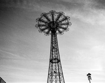 Coney Island Parachute Jump - 35mm Film Photography Print, NYC Wall Art