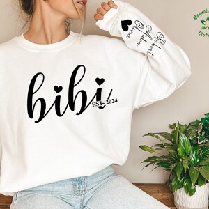 Custom Bibi Est Sweatshirt with Kids Names, Personalized Hoodie Crewneck