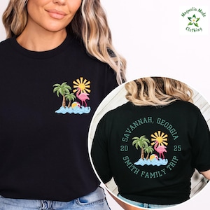 Personalized Smith Family Trip 2025 Shirts, Custom Family Matching, Beach Vacation, Friends Vacation, Family Travel Shirt, Savannah Georgia