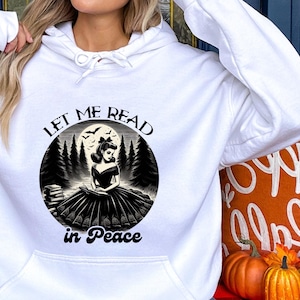 Read in Peace Sweatshirt, Halloween Sweatshirt, Reading Sweatshirt, Read More Books, Book Lover Gift, Halloween Teacher Hoodie, Librarian