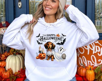 Dachshund Halloween Sweatshirt, Dog Halloween Sweatshirt, Halloween Wiener dog Sweatshirt, Spooky dog Sweatshirt, Halloween Doxie Hoodie