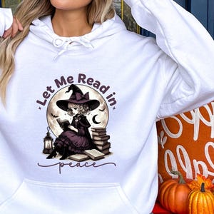 Read in Peace Sweatshirt, Halloween Sweatshirt, Reading Sweatshirt, Read More Books, Book Lover Gift, Halloween Teacher Hoodie, Librarian