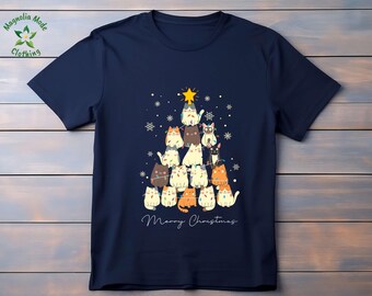 Merry Catmas T-Shirt, Cat Christmas Tree, Cat Lover Gift