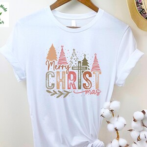 Merry Christmas Tree Shirt, Merry & Bright Christmas Tree Shirt, Women&#39;s Christmas Shirt, Cute Christmas Shirt, Holiday Shirt