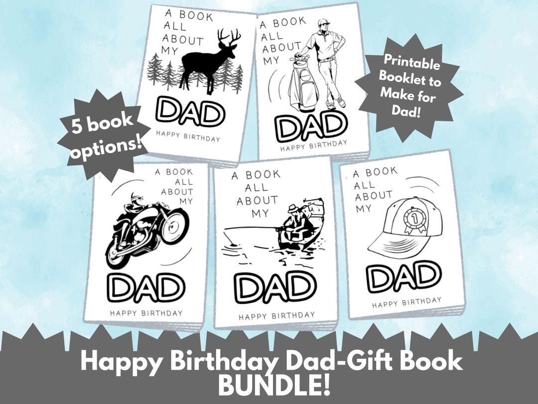 Dad Birthday Printable Gift From Kids - Booklet With All About Dad ...
