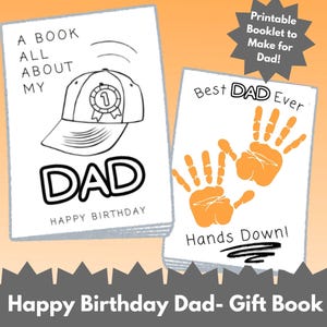 Dad Birthday Printable Gift from Kids - Booklet with All About Dad, Handprint Craft, Coloring Pages, & More - DIY Kids Activity for Dad